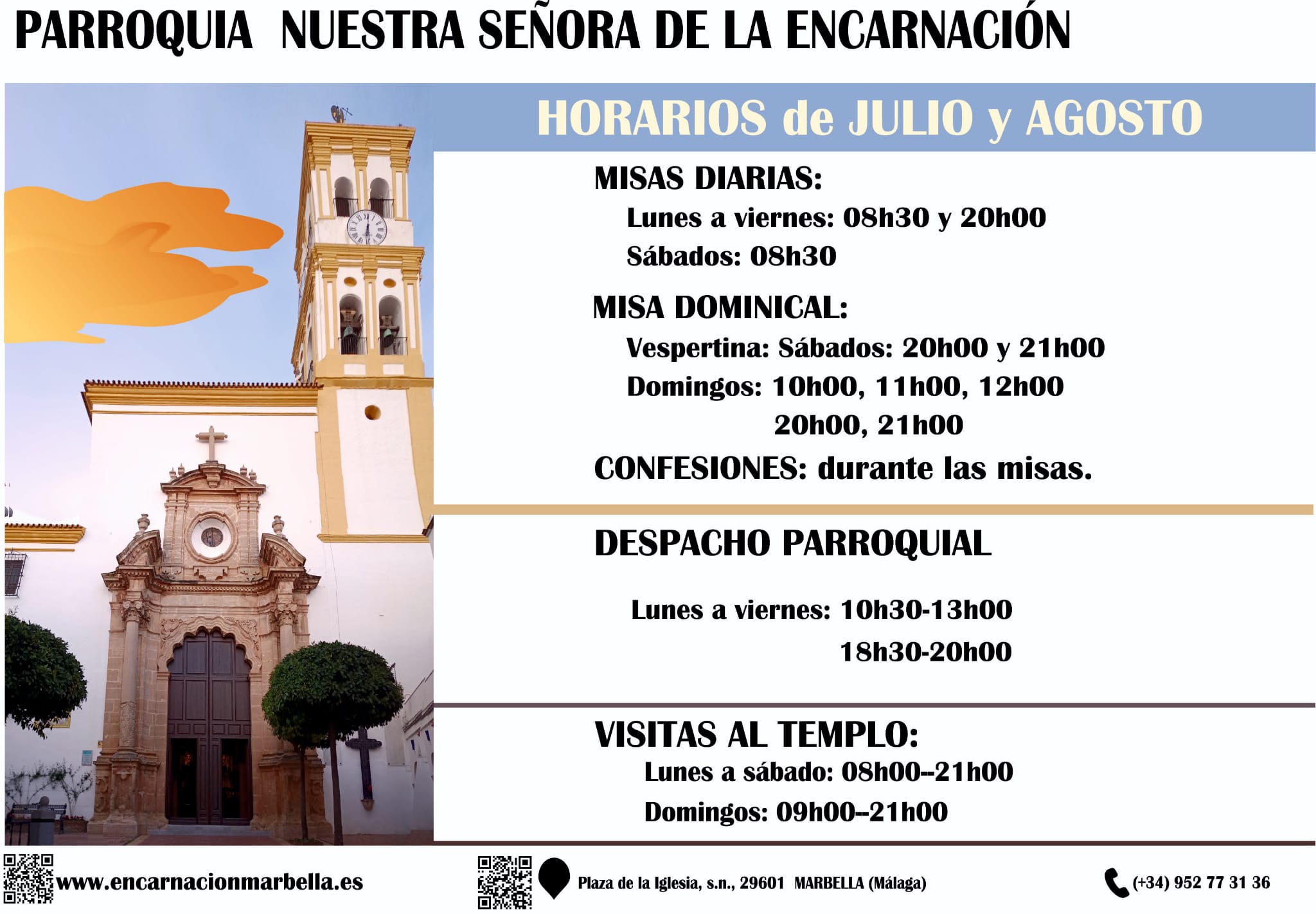 Horarios - Parroquia La Encarnación de Marbella